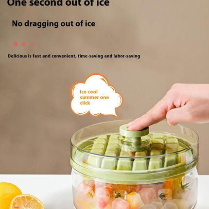 Ice Cube Container Secure Round Freezer with Dustproof Lid Ice Cube Tray