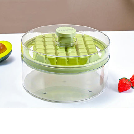 Ice Cube Container Secure Round Freezer with Dustproof Lid Ice Cube Tray