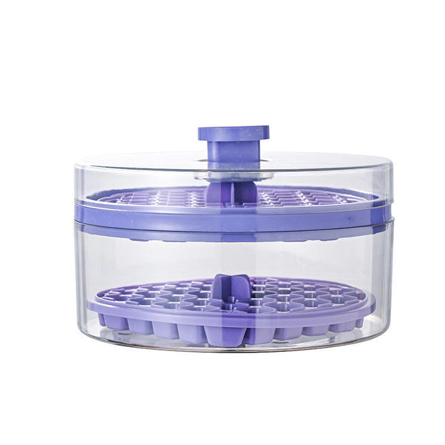 Ice Cube Container Secure Round Freezer with Dustproof Lid Ice Cube Tray