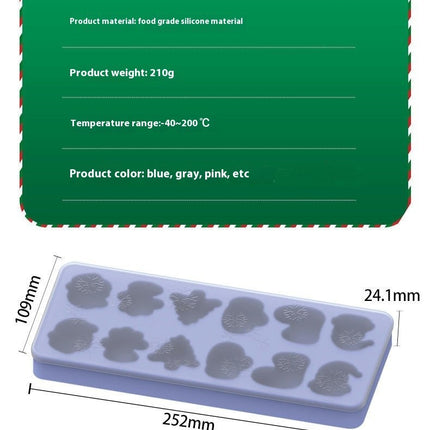 Christmas Ice Cube Silicone Mold - for Christmas Holiday Party Baking