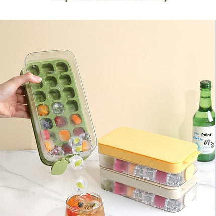 Press-Type Silicone Ice Cube Trays Ice Cube Bin Easy-Release Trays