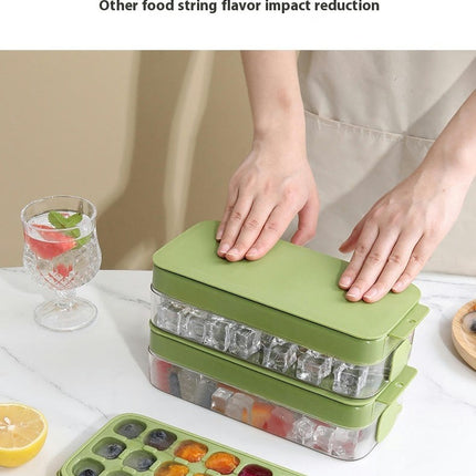 Press-Type Silicone Ice Cube Trays Ice Cube Bin Easy-Release Trays