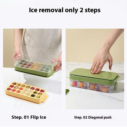 Press-Type Silicone Ice Cube Trays Ice Cube Bin Easy-Release Trays