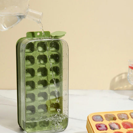 Press-Type Silicone Ice Cube Trays Ice Cube Bin Easy-Release Trays