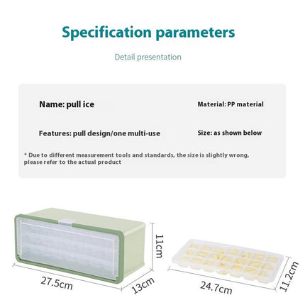 Ice Cube Tray with Lid and Bin Pull-Out Ice Cube Molds for Freezer