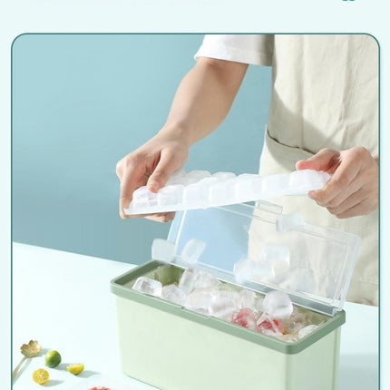 Ice Cube Tray with Lid and Bin Pull-Out Ice Cube Molds for Freezer