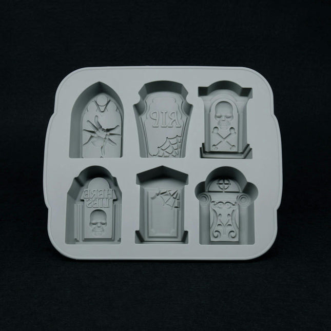 6 Grid Ice Cube Mold Halloween Skull Spider Gravestone Ice Cube Tray Mould