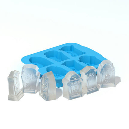 6 Grid Ice Cube Mold Halloween Skull Spider Gravestone Ice Cube Tray Mould