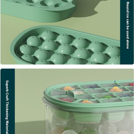 Frozen Ice Mold Portable Ice Box - Household Silicone Grid Ice Storage Box