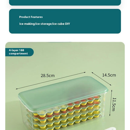 Ice Cube Tray Set with Lid Mini Ice Ball Maker Mold with Container for Freezer