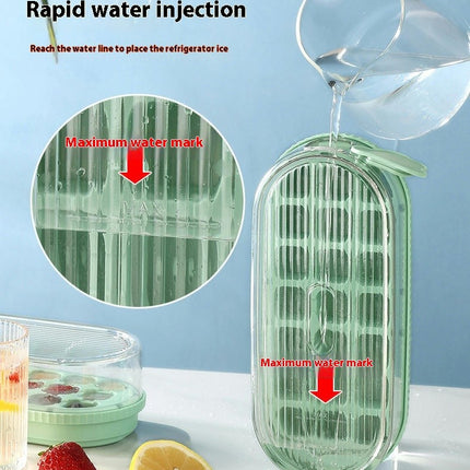 Water Inlet Ice Cube Tray with Lid Enables Contactless Ice Pouring