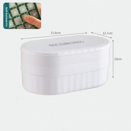 Ice Cube Trays with Lid and Bin Small Ice Maker - for Freezer