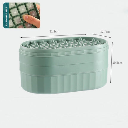 Ice Cube Trays with Lid and Bin Small Ice Maker - for Freezer