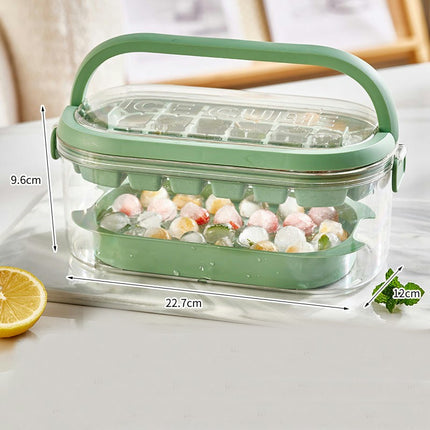 Ice Cube Trays with Lid and Bin-Small Ice Maker for Freezer Model B