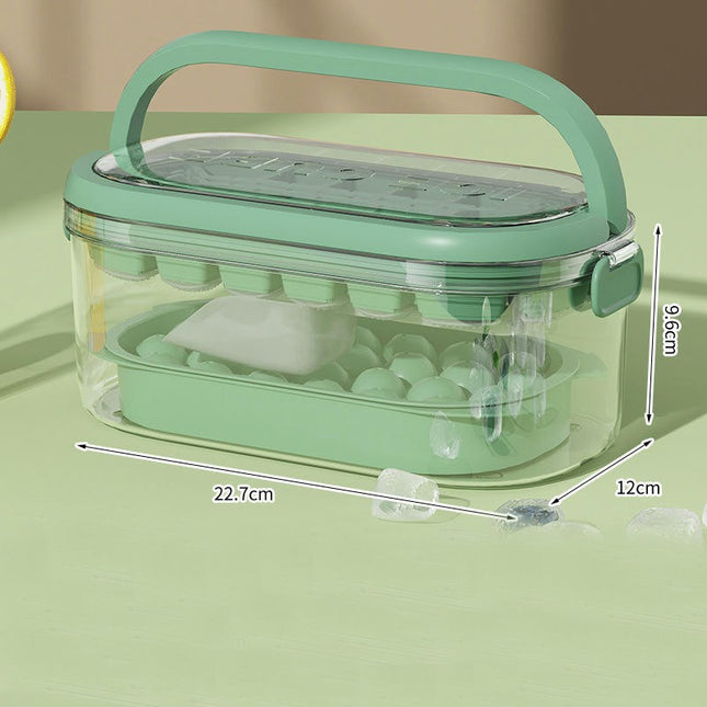 Ice Cube Trays with Lid and Bin-Small Ice Maker for Freezer Model B