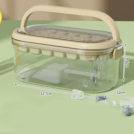 Ice Cube Trays with Lid and Bin-Small Ice Maker for Freezer Model B