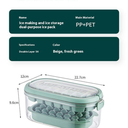 Ice Cube Trays with Lid and Bin-Small Ice Maker for Freezer Model B