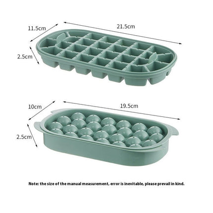 Ice Cube Trays with Lid and Bin-Small Ice Maker for Freezer Model B