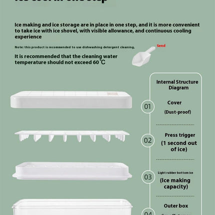 Ice Cube Tray with Lid and Bin Trays Ice Cube Molds for Freezer