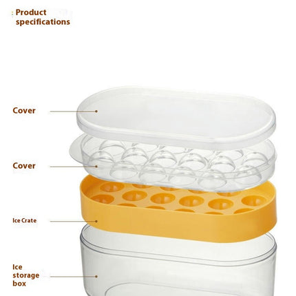 Small Ice Cube Molds & Tray Set for Freezer with Lids and Bin