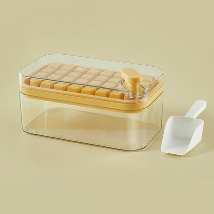 Ice Cube Tray with Lid and Bin Ice Tray One Button Easy Release