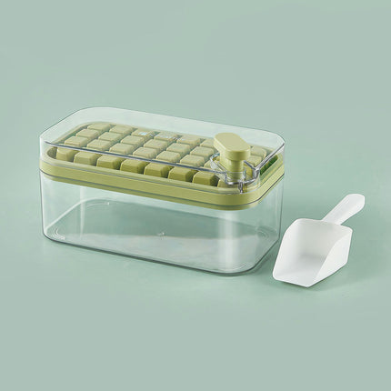 Ice Cube Tray with Lid and Bin Ice Tray One Button Easy Release