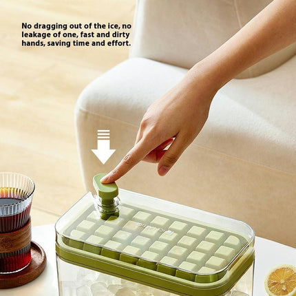 Ice Cube Tray with Lid and Bin Ice Tray One Button Easy Release