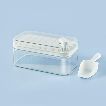 Ice Cube Tray with Lid and Bin Ice Tray One Button Easy Release