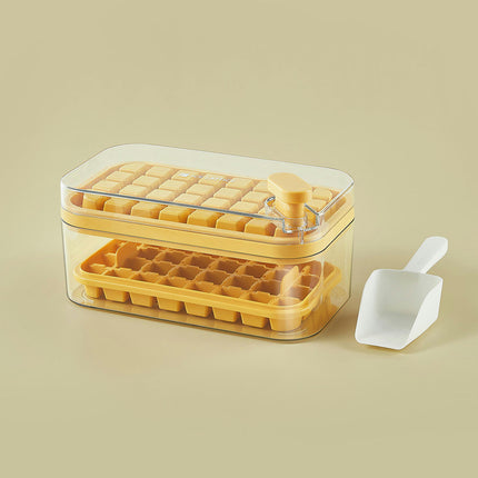 Ice Cube Tray with Lid and Bin Ice Tray One Button Easy Release