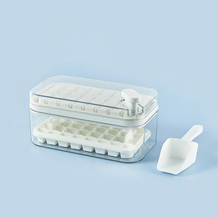 Ice Cube Tray with Lid and Bin Ice Tray One Button Easy Release