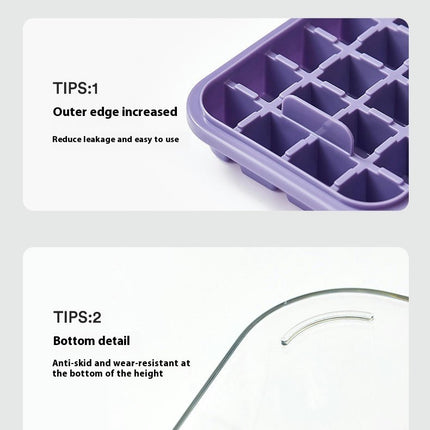 Ice Cube Tray with Lid and Bin Ice Tray One Button Easy Release