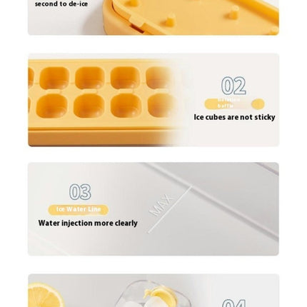 Vertical Ice Cube Tray for Freezer Press-Type Silicone Ice Cube Tray with Lid