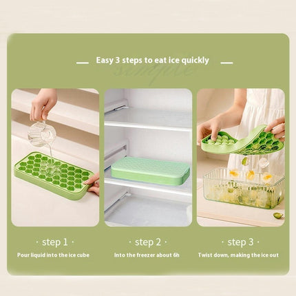 Small Ice Cube Tray with Lid and Bin Easy Press Ice Release Release