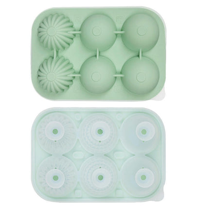 Ice Cube Molds Tray Silicone Whiskey Ice Mold 3-in-1 Spherical Prism Combination