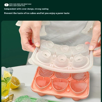 Ice Molds Rose & Heart-Shaped Ice Cube Trays Large Silicone Ice Cube Molds