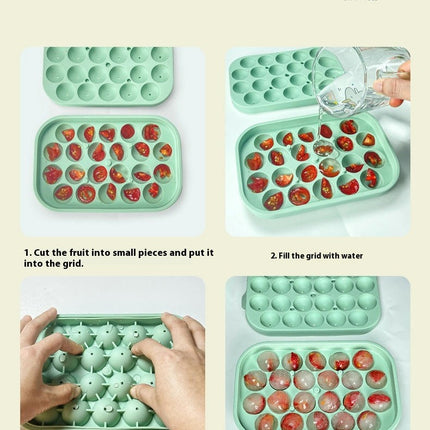 Ice Cube Trays for Freezer Create 22 Small Ice Ball at Once - Fill Portable Ice Bin