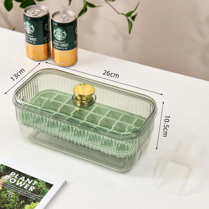 Square Ice Cube Trays - with Lid Bin Ice Maker Mold for Freezer