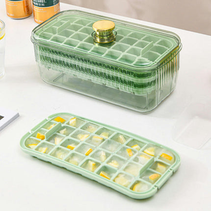 Square Ice Cube Trays - with Lid Bin Ice Maker Mold for Freezer