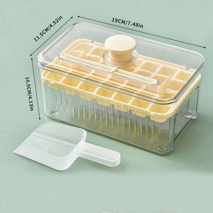 Large Capacity Press Type Ice Cube Tray with Lid and Bin Ideal Ice Cube Maker Mould