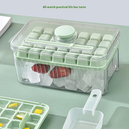 Large Capacity Press Type Ice Cube Tray with Lid and Bin Ideal Ice Cube Maker Mould