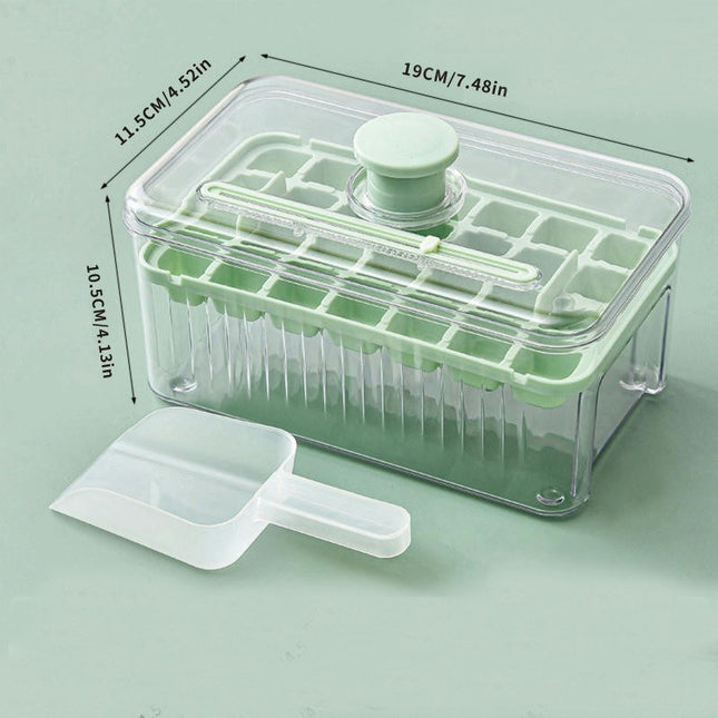 Large Capacity Press Type Ice Cube Tray with Lid and Bin Ideal Ice Cube Maker Mould