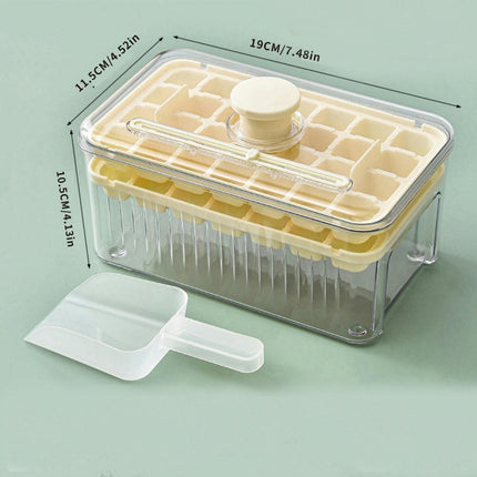 Large Capacity Press Type Ice Cube Tray with Lid and Bin Ideal Ice Cube Maker Mould