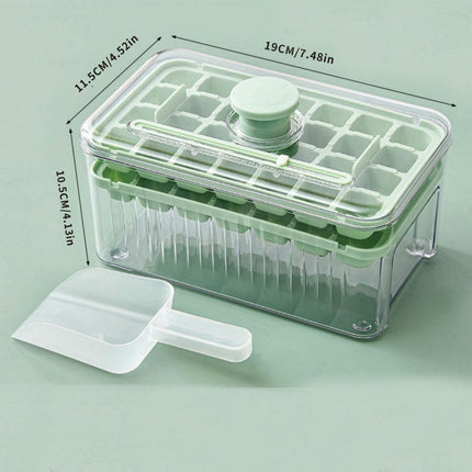 Large Capacity Press Type Ice Cube Tray with Lid and Bin Ideal Ice Cube Maker Mould