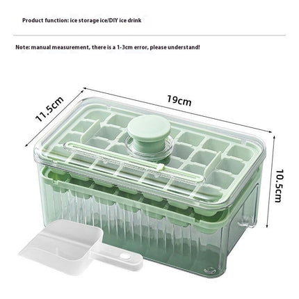 Large Capacity Press Type Ice Cube Tray with Lid and Bin Ideal Ice Cube Maker Mould