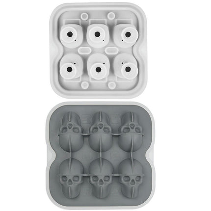 3D Skull Ice Cube Mold Silicone Tray Easy to Fill & Release - for Halloween Christmas Party