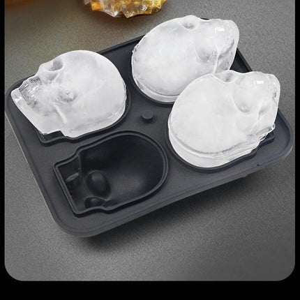 3D Skull Ice Cube Mold Silicone Tray Easy to Fill & Release - for Halloween Christmas Party