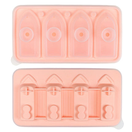 3D Ship Silicone Ice Cube Tray Mold with Funnel Lid - for Chilling Cocktails