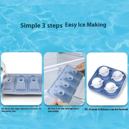 3D Ship Silicone Ice Cube Tray Mold with Funnel Lid - for Chilling Cocktails