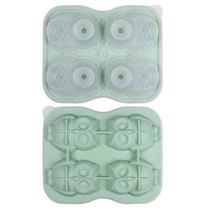 Large Ice Cube Tray 3D Owl Ice Cube Mold Trays - with Cavity Clear Funnel Type Lid