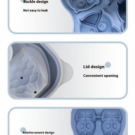 Large Ice Cube Tray 3D Owl Ice Cube Mold Trays - with Cavity Clear Funnel Type Lid